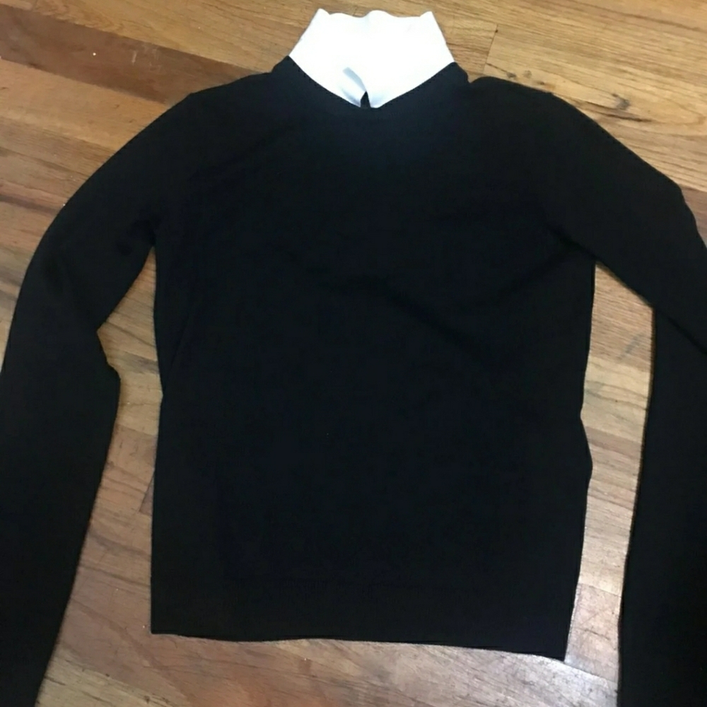 Black VALENTINO sweater white collar XXS 00